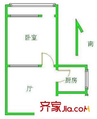 北京科技会展中心公寓 1室 户型图