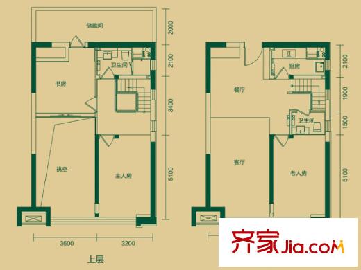 珠江四季悦城三居户型 3室1厅2卫1厨