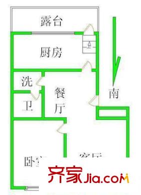 达富苑户型图户型图 1室2厅1卫1厨