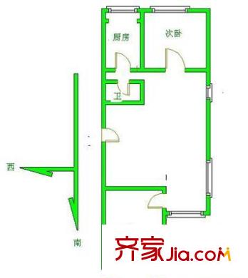 达富苑户型图户型图 2室1厅1卫1厨