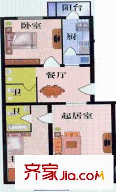 达富苑户型图户型图 2室2厅2卫1厨