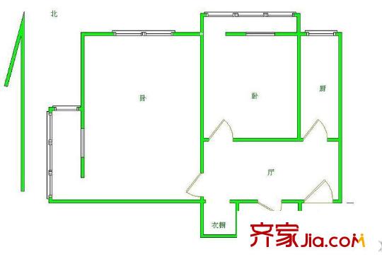 安贞里户型图户型图 2室1厅1卫1厨