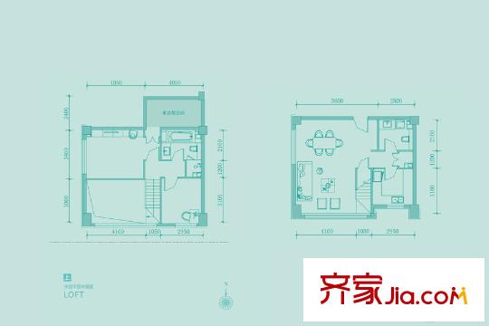 空港国际L-A户型 2室2厅2卫1厨