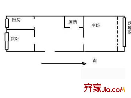 万泉庄户型图户型图 2室1厅1卫1厨