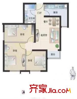 建清园户型图户型图 3室2厅1卫1厨