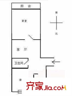 科汇社区户型图户型图 2室1厅1卫1厨
