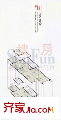 北京洋房戶型圖dp2B戶型 3室2廳3衛(wèi)1廚