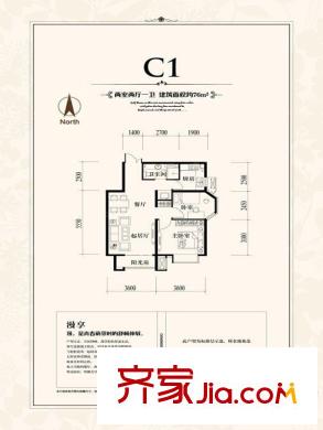 首开・国风美仑C1户型户型图(已售罄)