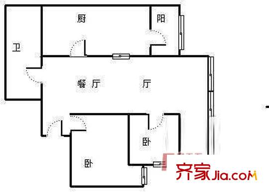望花路西里户型图户型图 2室2厅1卫1厨
