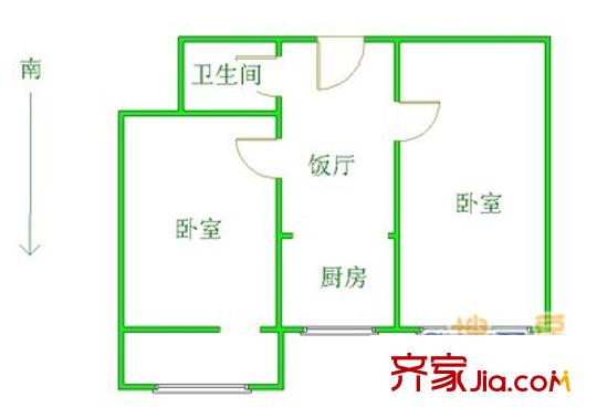 太平桥小区 2室 户型图