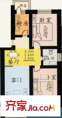 观音寺小区户型图户型图 2室2厅1卫1厨