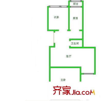 畅清园一期 2室 户型图