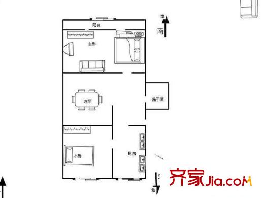 新源里小区2室 户型图