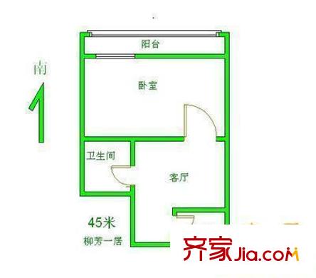 柳芳北街9号院户型图户型图 1室1厅1卫1厨