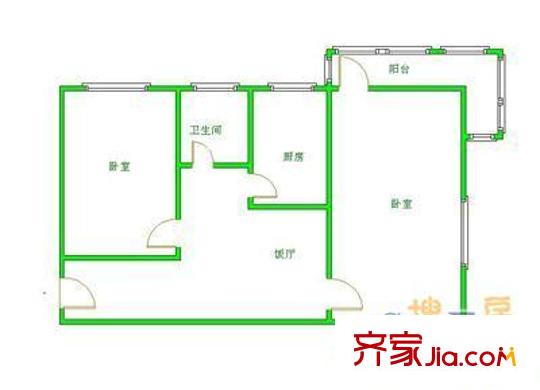 柳芳北街9号院户型图户型图 2室1厅1卫1厨