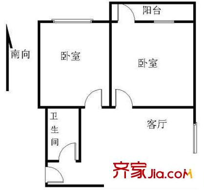 柳芳北街9号院户型图户型图 2室1厅1卫1厨