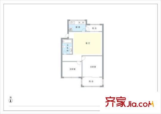 云趣園二區(qū) 2室 戶型圖