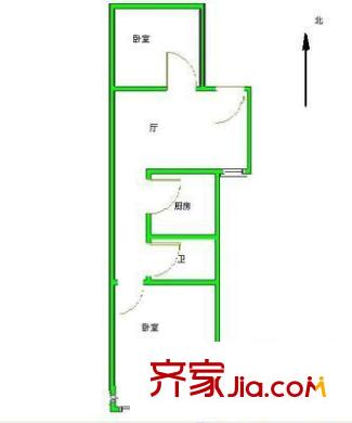 新华街五里户型图户型图 2室1厅1卫1厨