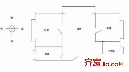 新华街三里户型图户型图 2室1厅1卫1厨