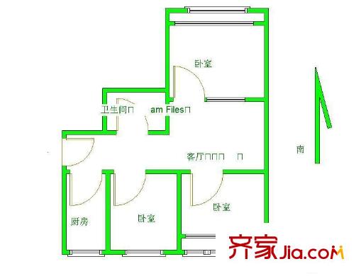 马连洼梅园 2室 户型图