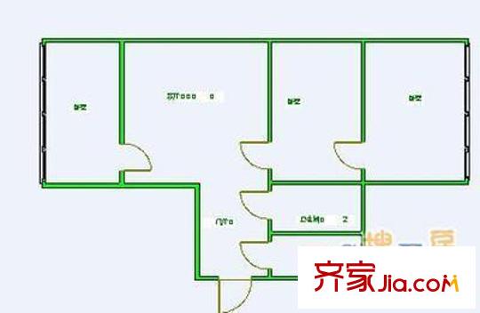 亢山佳園戶型圖戶型圖 3室2廳1衛(wèi)1廚