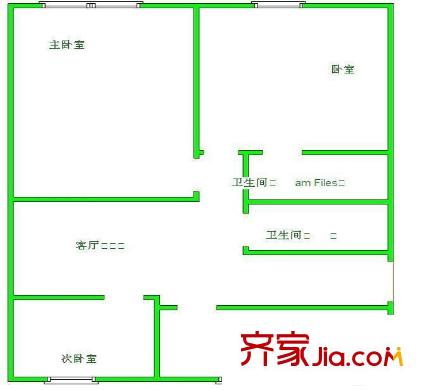 团河苑小区 3室 户型图