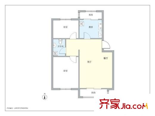 和諧家園一區(qū)戶型圖戶型圖 2室2廳1衛(wèi)1廚