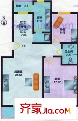 綠城風(fēng)景 2室 戶型圖