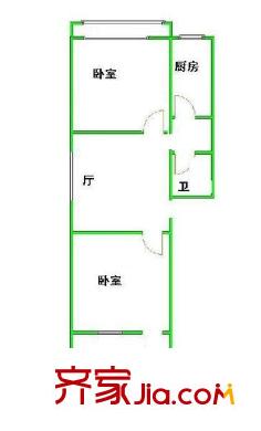 黄庄小区户型图户型图 2室1厅1卫1厨