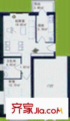 汇丰家园户型图8号楼首层A户型 1室1厅1卫1厨
