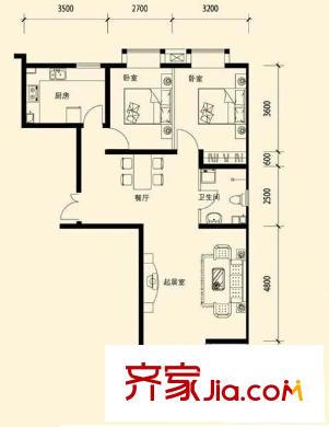 汇丰家园户型图2室 户型图 2室1厅1卫1厨