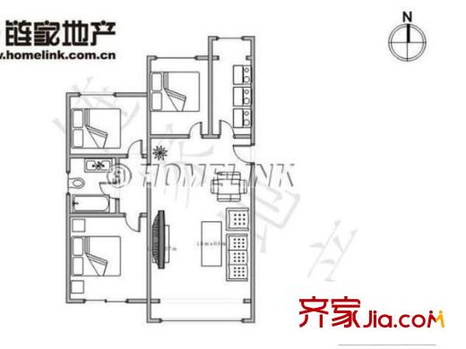 和义西里小区泰和园 3室 户型图