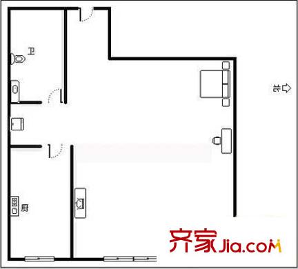 清秀园北区户型图户型图 1室1厅1卫1厨