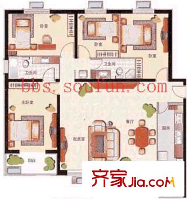 乐澜宝邸户型图户型图 4室2厅2卫1厨