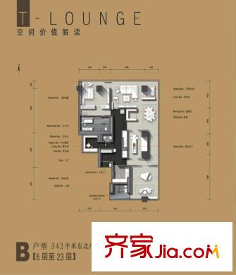 万科大都会342平米B户型