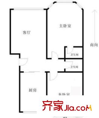 东方生活区户型图户型图 2室1厅2卫1厨