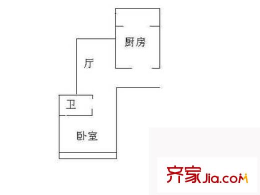 东方生活区户型图户型图 1室1厅1卫1厨