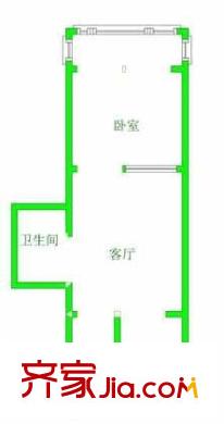 东方生活区户型图户型图 2室1厅1卫1厨
