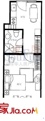 恋日嘉园二期户型图A04户型 1室1厅1卫1厨