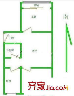 花家地西里二区户型图户型图 2室1厅1卫1厨