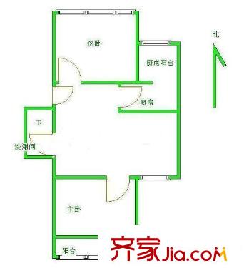 花家地西里二区户型图花家地西里一区2居63平-南北 2室1厅1卫1厨