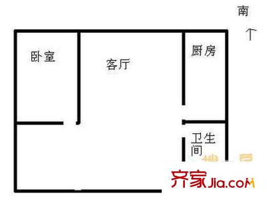 花家地西里二区户型图户型图 1室1厅1卫1厨