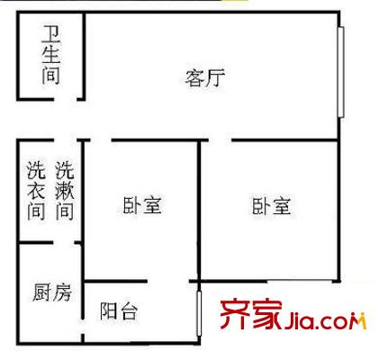 环卫家园 2室 户型图