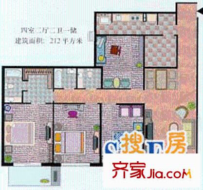 SOHO现代城户型图户型图 4室2厅