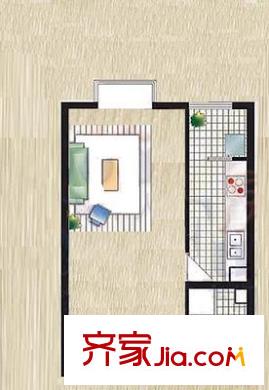 幸福艺居户型图户型图 1室1厅1卫1厨