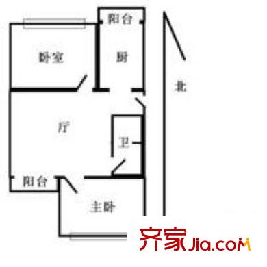 幸福艺居户型图户型图 2室1厅1卫1厨