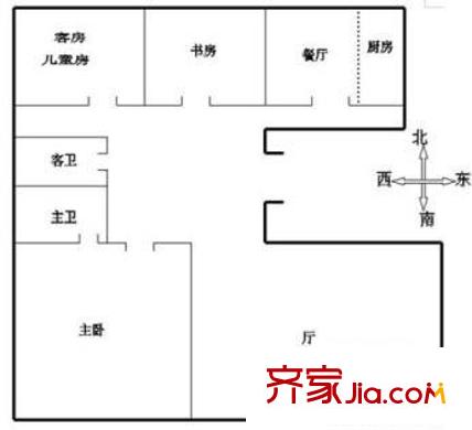 北京银泰中心户型图户型图 3室2厅2卫1厨