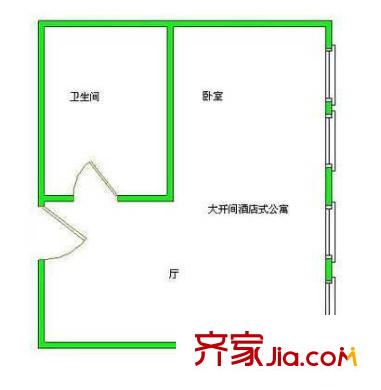 北京银泰中心户型图户型图 1室1厅1卫1厨