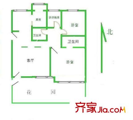 亚运新新家园三期 2室 户型图