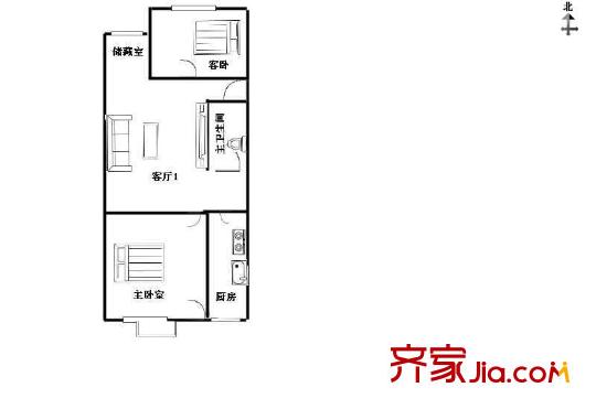 南太平庄北巷户型图户型图 2室1厅1卫1厨